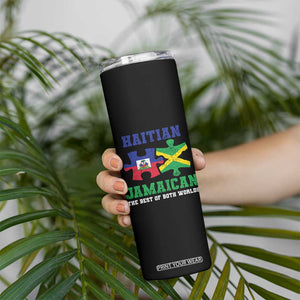 Haitian Jamaican Roots Skinny Tumbler Haiti Jamaica Combo Puzzle TS10 Print Your Wear