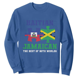 Haitian Jamaican Roots Sweatshirt Haiti Jamaica Combo Puzzle TS10 Royal Blue Print Your Wear