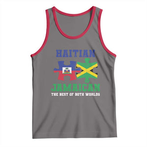 Haitian Jamaican Roots Tank Top Haiti Jamaica Combo Puzzle TS10 Deep Heather Red Print Your Wear
