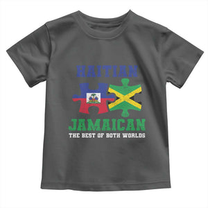 Haitian Jamaican Roots Toddler T Shirt Haiti Jamaica Combo Puzzle TS10 Dark Heather Print Your Wear