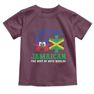 Haitian Jamaican Roots Toddler T Shirt Haiti Jamaica Combo Puzzle TS10 Maroon Print Your Wear