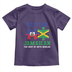 Haitian Jamaican Roots Toddler T Shirt Haiti Jamaica Combo Puzzle TS10 Purple Print Your Wear