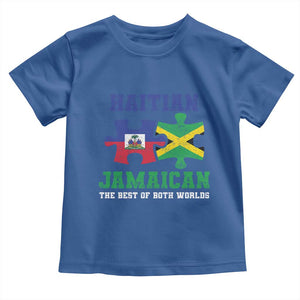 Haitian Jamaican Roots Toddler T Shirt Haiti Jamaica Combo Puzzle TS10 Royal Blue Print Your Wear