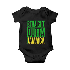 Straight Outta Jamaica Baby Onesie Cool Jamaican Travel Vacation TS10 Black Print Your Wear