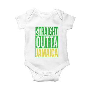 Straight Outta Jamaica Baby Onesie Cool Jamaican Travel Vacation TS10 White Print Your Wear