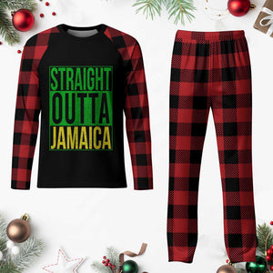 Straight Outta Jamaica Plaid Pajama Set Cool Jamaican Travel Vacation TS10 Buffalo Plaid Print Your Wear