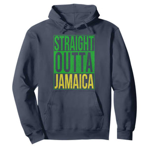 Straight Outta Jamaica Hoodie Cool Jamaican Travel Vacation TS10 Navy Print Your Wear
