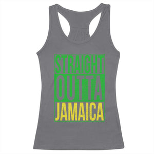 Straight Outta Jamaica Racerback Tank Top Cool Jamaican Travel Vacation TS10 Charcoal Print Your Wear