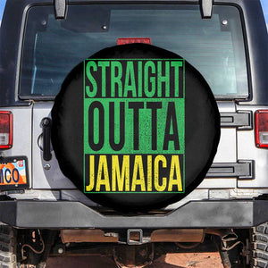 Straight Outta Jamaica Spare Tire Cover Cool Jamaican Travel Vacation TS10 No hole Black Print Your Wear