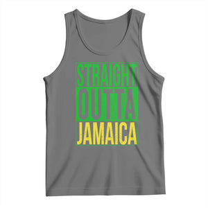 Straight Outta Jamaica Tank Top Cool Jamaican Travel Vacation TS10 Black Heather Print Your Wear