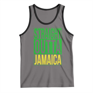 Straight Outta Jamaica Tank Top Cool Jamaican Travel Vacation TS10 Deep Heather Black Print Your Wear