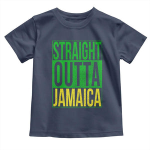 Straight Outta Jamaica Toddler T Shirt Cool Jamaican Travel Vacation TS10 Navy Print Your Wear