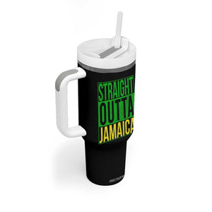 Straight Outta Jamaica Tumbler With Handle Cool Jamaican Travel Vacation TS10 Print Your Wear