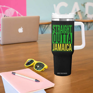 Straight Outta Jamaica Tumbler With Handle Cool Jamaican Travel Vacation TS10 Print Your Wear