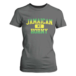 Jamaican Me Horny T Shirt For Women Funny Caribbean Party TS10 Dark Heather Print Your Wear