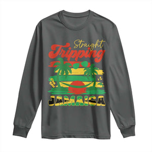 Jamaica Vacation Long Sleeve Shirt Straight Trippin Jamaica Family Girls Trip TS10 Dark Heather Print Your Wear