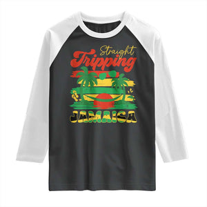 Jamaica Vacation Raglan Shirt Straight Trippin Jamaica Family Girls Trip TS10 Black White Print Your Wear