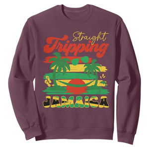 Jamaica Vacation Sweatshirt Straight Trippin Jamaica Family Girls Trip TS10 Maroon Print Your Wear