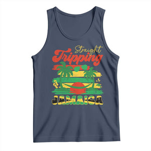 Jamaica Vacation Tank Top Straight Trippin Jamaica Family Girls Trip TS10 Navy Print Your Wear