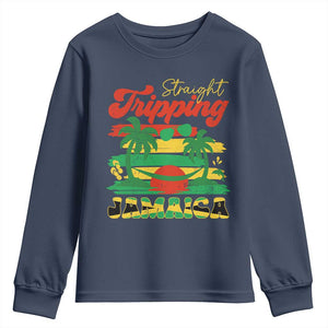 Jamaica Vacation Youth Sweatshirt Straight Trippin Jamaica Family Girls Trip TS10 Navy Print Your Wear