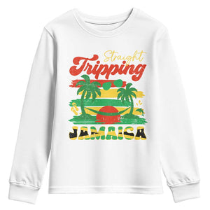 Jamaica Vacation Youth Sweatshirt Straight Trippin Jamaica Family Girls Trip TS10 White Print Your Wear