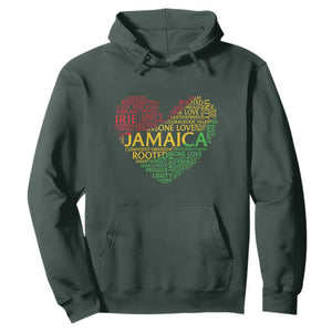 Jamaica Reggae Hoodie One Love Rasta Culture TS10 Dark Forest Green Print Your Wear