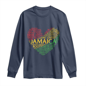 Jamaica Reggae Long Sleeve Shirt One Love Rasta Culture TS10 Navy Print Your Wear