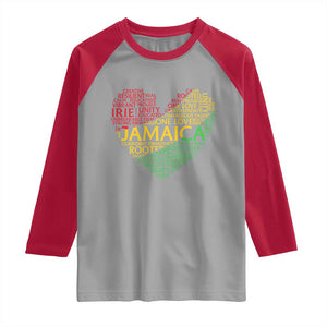 Jamaica Reggae Raglan Shirt One Love Rasta Culture TS10 Sport Gray Red Print Your Wear