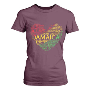 Jamaica Reggae T Shirt For Women One Love Rasta Culture TS10 Maroon Print Your Wear