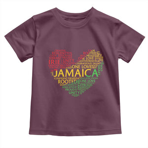 Jamaica Reggae Toddler T Shirt One Love Rasta Culture TS10 Maroon Print Your Wear
