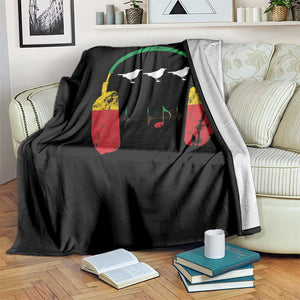 Little Birds Throw Blanket Rastafari Rasta Reggae Music Headphones Jamaican Pride TS10 Print Your Wear
