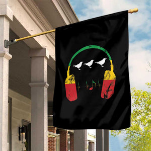 Little Birds Garden Flag Rastafari Rasta Reggae Music Headphones Jamaican Pride TS10 Print Your Wear