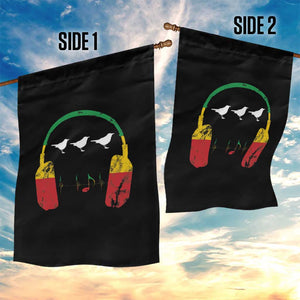 Little Birds Garden Flag Rastafari Rasta Reggae Music Headphones Jamaican Pride TS10 Print Your Wear