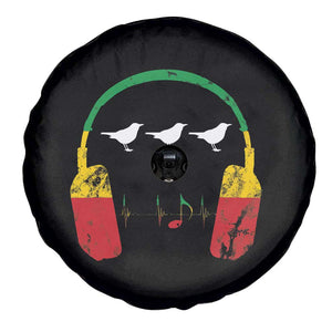 Little Birds Spare Tire Cover Rastafari Rasta Reggae Music Headphones Jamaican Pride TS10 Print Your Wear