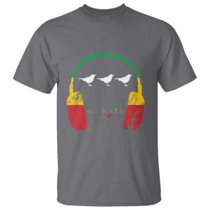 Little Birds T Shirt Rastafari Rasta Reggae Music Headphones Jamaican Pride TS10 Charcoal Print Your Wear