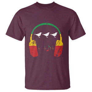 Little Birds T Shirt Rastafari Rasta Reggae Music Headphones Jamaican Pride TS10 Maroon Print Your Wear