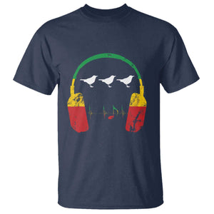 Little Birds T Shirt Rastafari Rasta Reggae Music Headphones Jamaican Pride TS10 Navy Print Your Wear