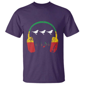 Little Birds T Shirt Rastafari Rasta Reggae Music Headphones Jamaican Pride TS10 Purple Print Your Wear