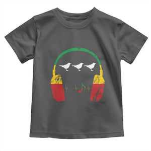 Little Birds Toddler T Shirt Rastafari Rasta Reggae Music Headphones Jamaican Pride TS10 Dark Heather Print Your Wear