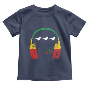 Little Birds Toddler T Shirt Rastafari Rasta Reggae Music Headphones Jamaican Pride TS10 Navy Print Your Wear