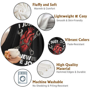 Cool Heart Surgery Survivor Throw Blanket Funny Valve Job Coronary Bypass Artery Open Heart Surgery