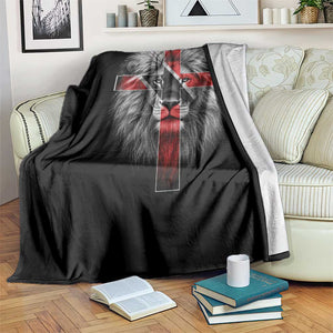 Lion of Judah Cross Trinidadian Flag Throw Blanket Christian Faith Trini Trinidad And Tobago Pride