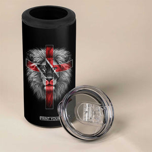 Lion of Judah Cross Trinidadian Flag 4 in 1 Can Cooler Tumbler Christian Faith Trini Trinidad And Tobago Pride