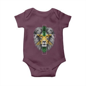 Lion of Judah Cross Jamaica Flag Baby Onesie Christian Faith Jamaican Pride