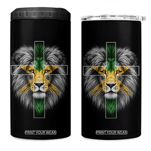 Lion of Judah Cross Jamaica Flag 4 in 1 Can Cooler Tumbler Christian Faith Jamaican Pride