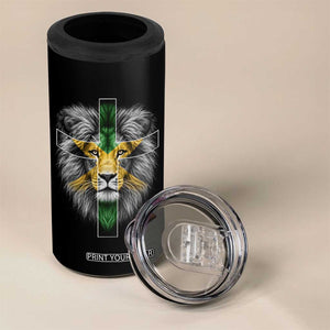 Lion of Judah Cross Jamaica Flag 4 in 1 Can Cooler Tumbler Christian Faith Jamaican Pride