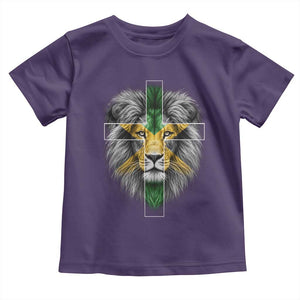 Lion of Judah Cross Jamaica Flag Toddler T Shirt Christian Faith Jamaican Pride