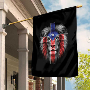 Lion of Judah Cross Puerto Rico Flag Garden Flag Christian Faith Puerto Rican Pride