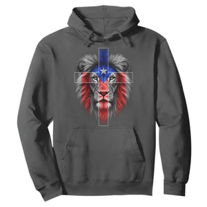 Lion of Judah Cross Puerto Rico Flag Hoodie Christian Faith Puerto Rican Pride