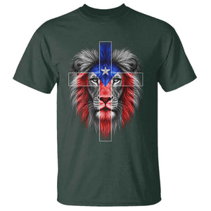 Lion of Judah Cross Puerto Rico Flag T Shirt Christian Faith Puerto Rican Pride